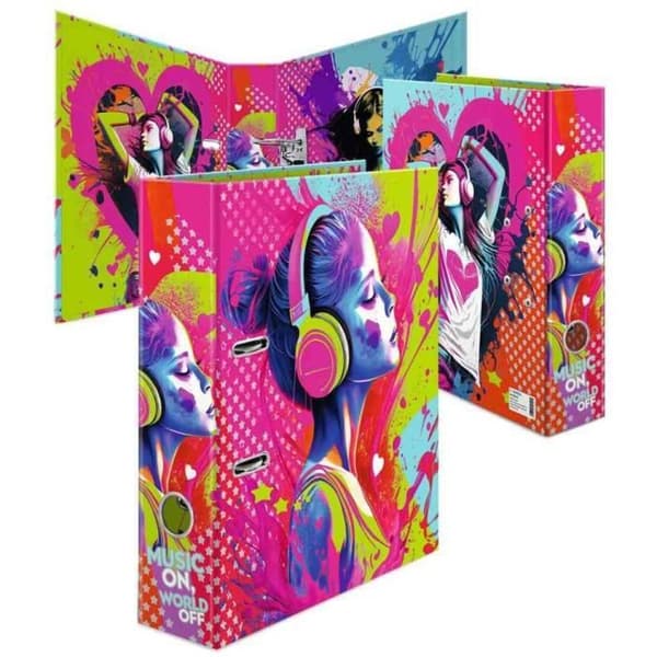 Mönstrad mapp Music Girl, A4, 70 m