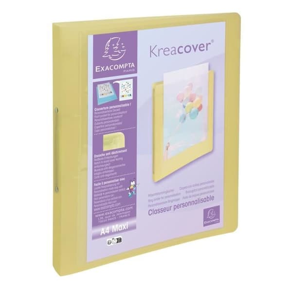 Klippbok - Kreacover - Pastell - 2 ringar 30mm - A4 - Transparent polypropylene