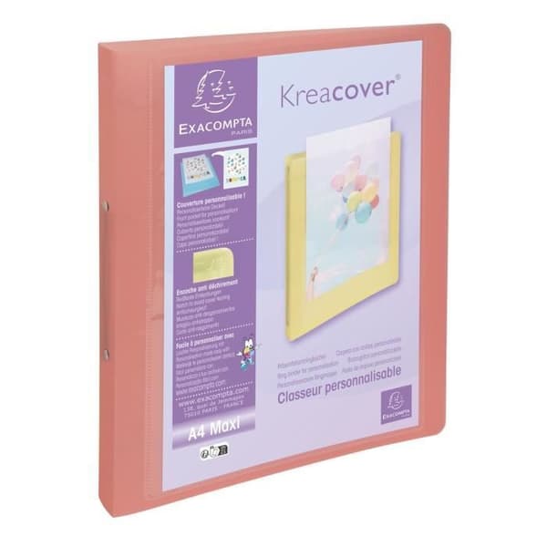 Klippbok - Kreacover - Pastell - 2 ringar 30mm - A4 - Transparent polypropylene
