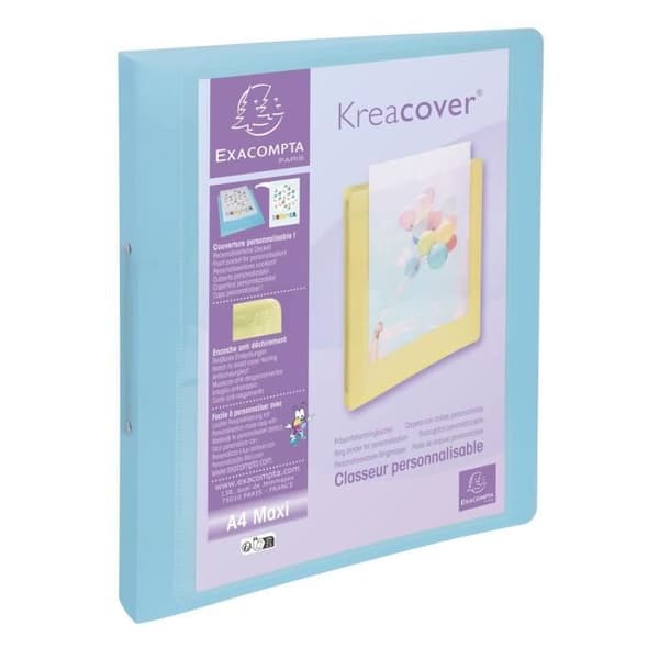 Klippbok - Kreacover - Pastell - 2 ringar 30mm - A4 - Transparent polypropylene