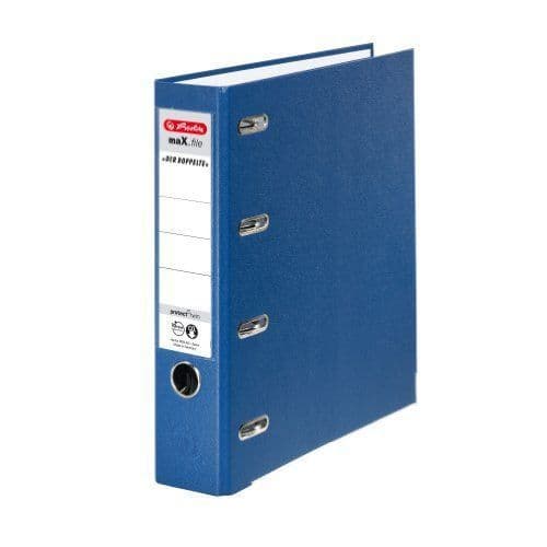 Klippbok - Herlitz - 10842276 - 4 ringar - A4 - FSC-kartong - Blå