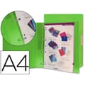 Miniatyrbild 1 av 2: Classeur liderpapel 4 ringar 25mm a4 260x315mm polypropen rygg 40mm visitkortshållare färg grön genomskinlig
