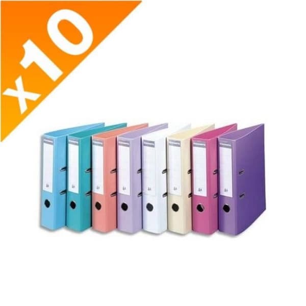 Exacompta Set med 10 pastellfärgade bågfiler 53044E
