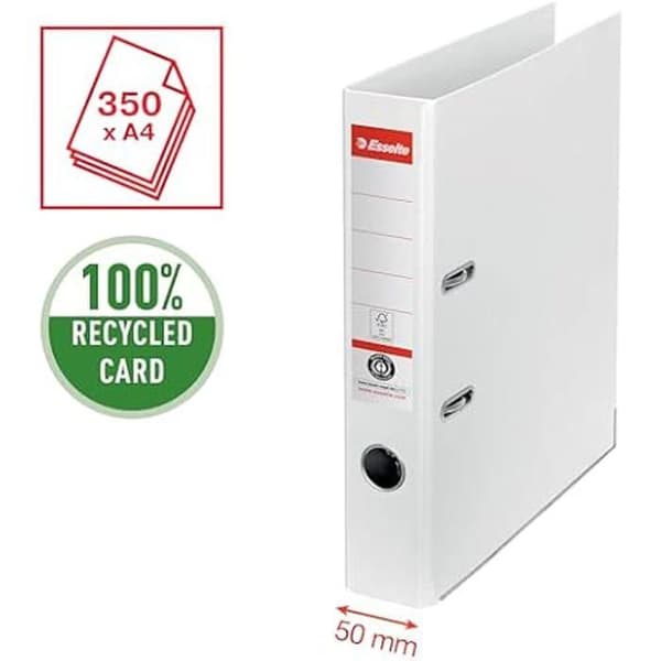 Klippfolder - ESSELTE - Nr. 1 - 350 ark A4 - 100% återvunnet papper - Vit