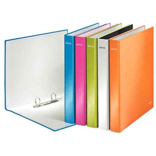 Ringbinder - LEITZ - WOW - A4 - Stabil kartong - Metallisk blå - 250 ark