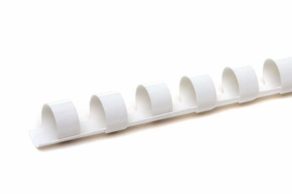 Bindning - plaststav - genomskinlig - Pavo-omslag - 8000845 - 25mm Bindning - Vit (kartong med 50 st)