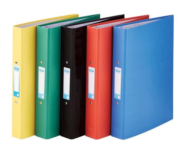 Elba - 400033510 - A4-papper på kartong 2 fästringar - Svart (pack med 10) olika färger