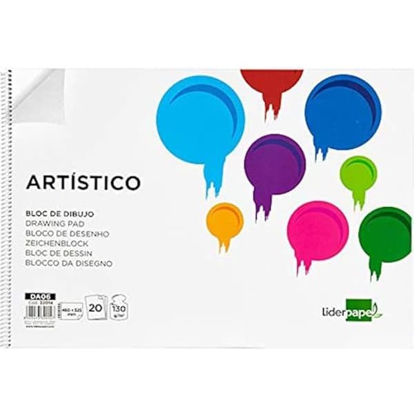 Konstnärligt ritblock - LIDERPAPEL - 460 x 325 mm - 20 ark - 130 g/m² - Spiral
