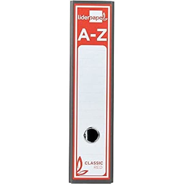 Classeur - LIDERPAPEL - 937746 - Kartong 1,9 mm - Rygg 80 mm - Metallkompressor Röd