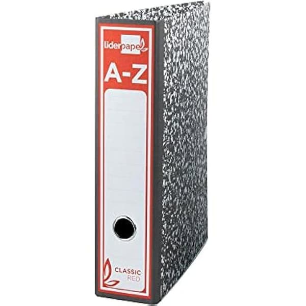 Classeur - LIDERPAPEL - 937746 - Kartong 1,9 mm - Rygg 80 mm - Metallkompressor Röd