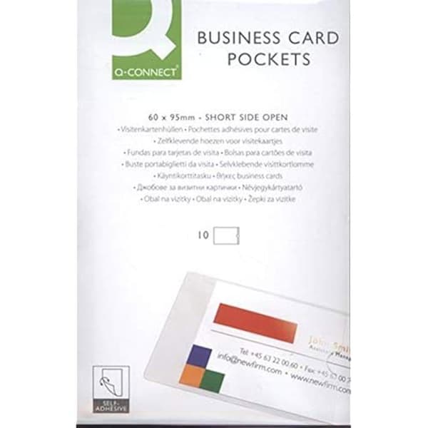 Pochette Adhésive - Q-CONNECT - 33941 - Transparent - Paket med 10 - 60x95mm