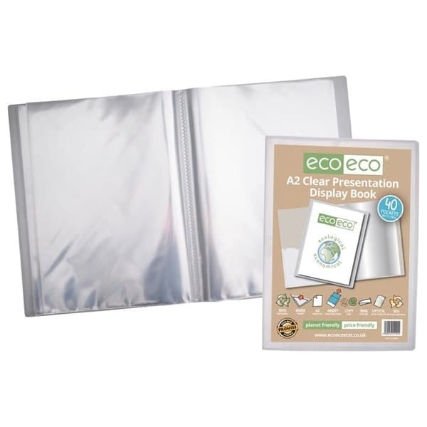 Eco-eco - eco104 - Transparent vyhållare med 40 50% återvunna plastfickor, A2-format -