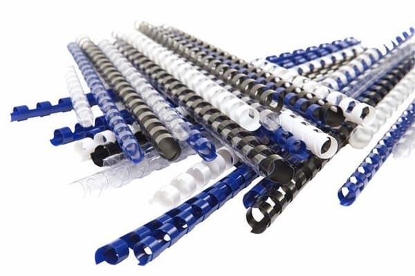 Bindning - plaststav - genomskinlig - Pavo-omslag - 8000845 - 25mm Bindning - Vit (kartong med 50 st)