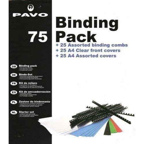 Bindningssats - Pavo - 8002030 - 25 kammar - 25 genomskinliga brädor - 75 stycken
