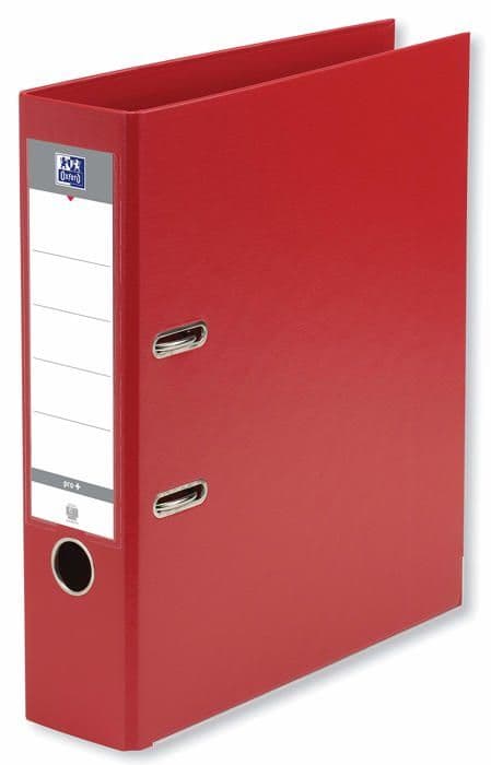 Oxford - 400128624 - Smart Pro+ Spak Pärm A4XL Rygg 80 mm 2 Ringar Röd kantad Polypro Cover