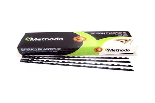 Methodo G100602 Plastbindningsspiraler, diameter 6, svart, förpackning om 100