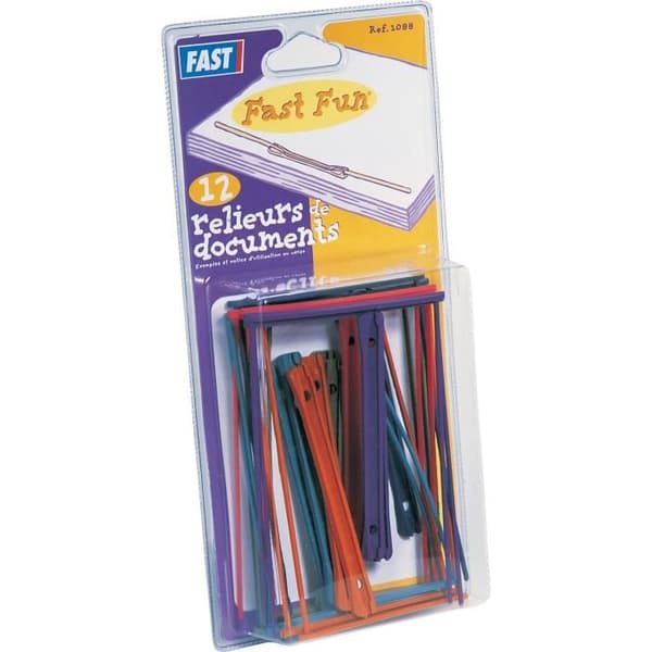 FAST Set med 12 universalpärmar - PP - 10 cm - Vit och blå
