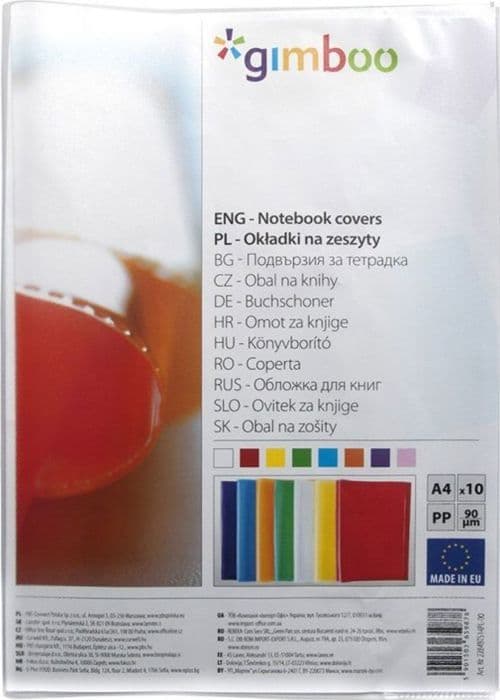 Gimboo - 2284BTS14PL-00 - Omslag för anteckningsbok, prickar, A4, 90 mikron, transparent