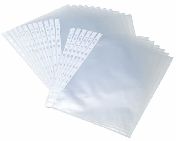 Bindning - plastpinne - transparent - Bantex-omslag - 400105682 - Set med 100 genomskinliga fickor A4-format