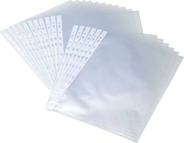 Bindning - plastpinne - transparent - Bantex-omslag - 400105682 - Set med 100 genomskinliga fickor A4-format
