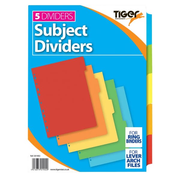 Tiger Stationery A4 Index Dividers (Pack of 50) Multicoloured One Size