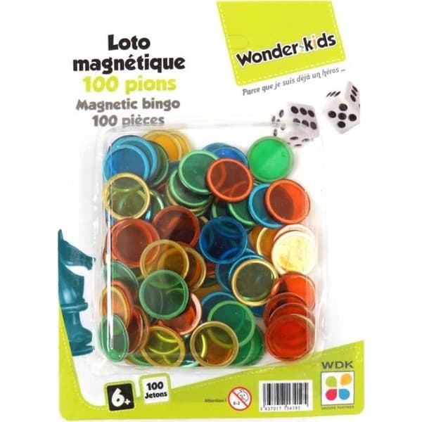 Magnetiska lotobönder - WDK ASIA - 100 bönder - Blandat - Från 6 år - Inomhus