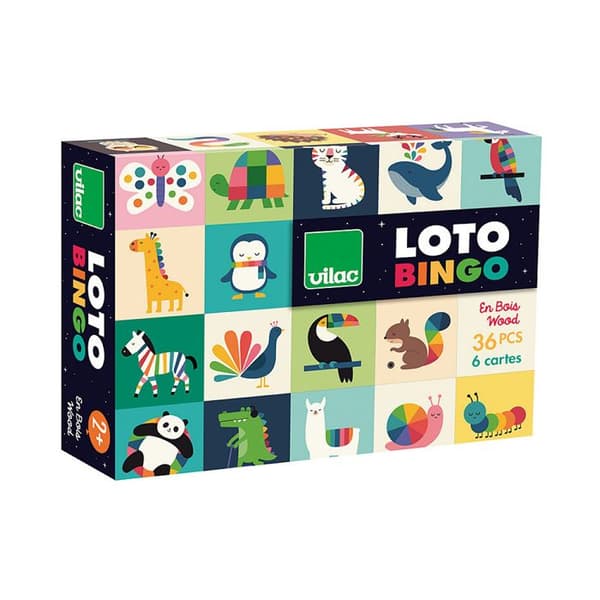 Lotospel - Vilac - Andy Westface - 6 kort - 36 träbitar - Blandat, 2 spelare