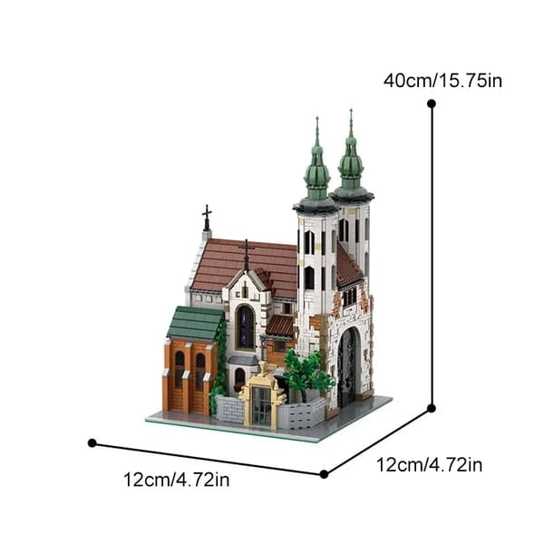 Kreativt Kirke Byggesæt, 3056 Stykker, Miljøvenligt Materiale,med figurer