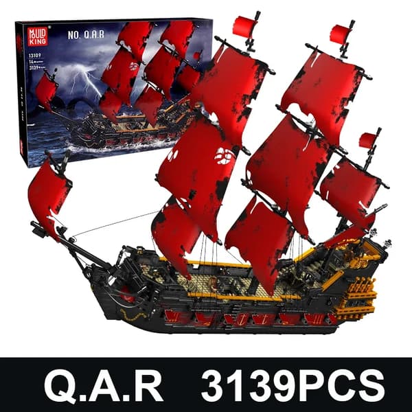 Piratfartygsbyggsats, Miljövänligt Material, 3139 Delar,original förpackning i låda