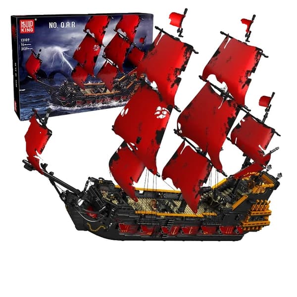 Piratfartygsbyggsats, Miljövänligt Material, 3139 Delar,original förpackning i låda