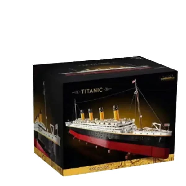 Titanic Modell, Små Byggblock, Rekommenderas för Åldrar 14+,1m låda och lampor