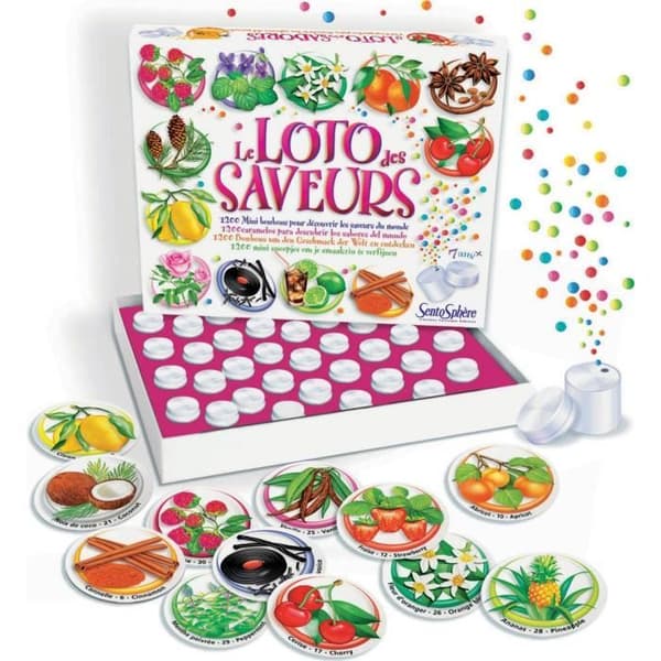 SENTOSPHERE Loto des Saveurs - Spel för barn - Känn igen 30 smaker - Från 6 år