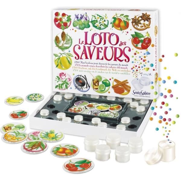 SENTOSPHERE Loto des Saveurs - Spel för barn - Känn igen 30 smaker - Från 6 år
