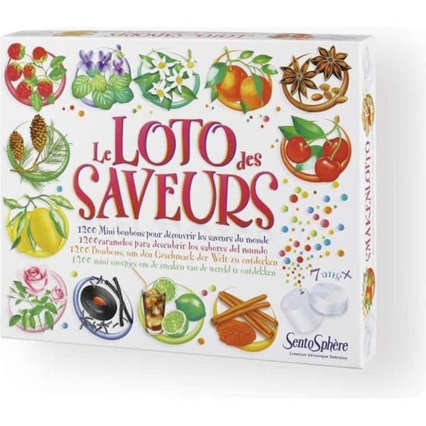 SENTOSPHERE Loto des Saveurs - Spel för barn - Känn igen 30 smaker - Från 6 år