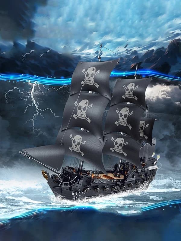 Sort Perle, 3839 Byggestykker, Kreativ DIY Legetøj,Med Kasse, Piratskib