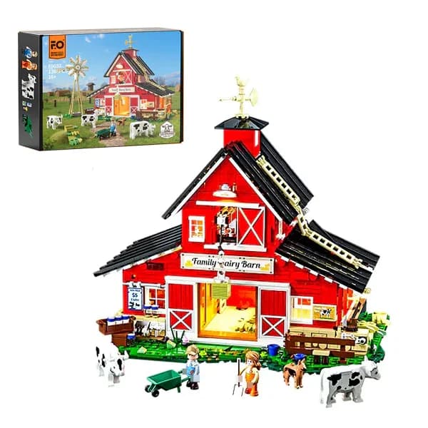 Farm Life Modulopbygningssæt, 1368 Dele, Inkluderer 2 Figurer,med kasse