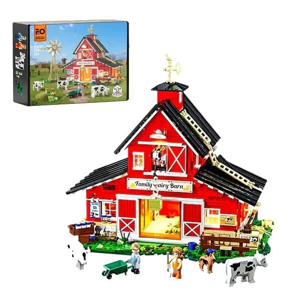 Farm Life Modulopbygningssæt, 1368 Dele, Inkluderer 2 Figurer,med kasse