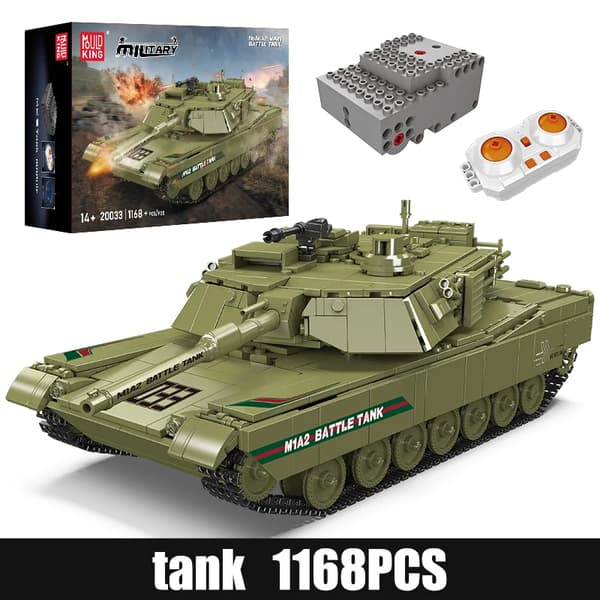 Militärstridsvagnsbyggsats, fjärrkontrollsfunktionalitet, kompatibel med andra märken,originalboxförpackning