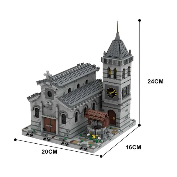 Medieval Kirke Byggesæt, 2058 Dele, Unisex Kompatibel med Kreative Klodser,2058pcs