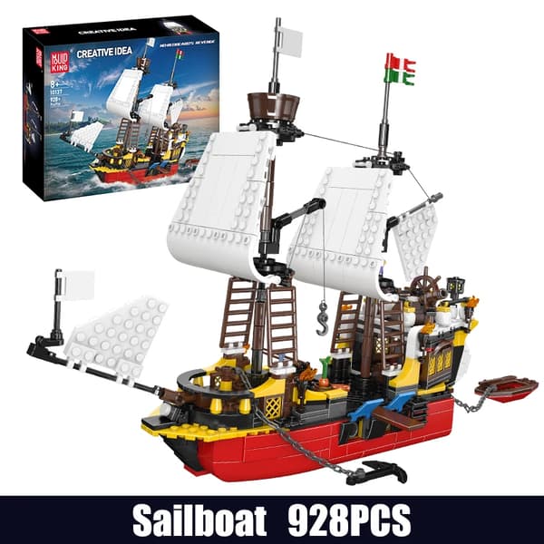 Piratskepp Byggklossar Set, Lämplig för Åldrar 14+, CE Märkt,originalförpackning