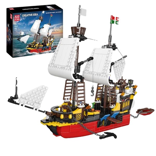 Piratskepp Byggklossar Set, Lämplig för Åldrar 14+, CE Märkt,originalförpackning