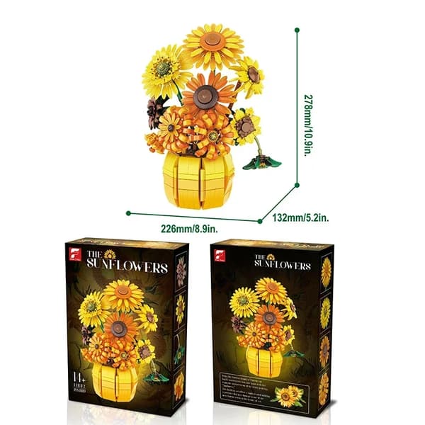 Solblomst Kreativ Sæt, Livlig Dekorativ Model, 1009PCS til Fantasifuld Konstruktion,Solblomst
