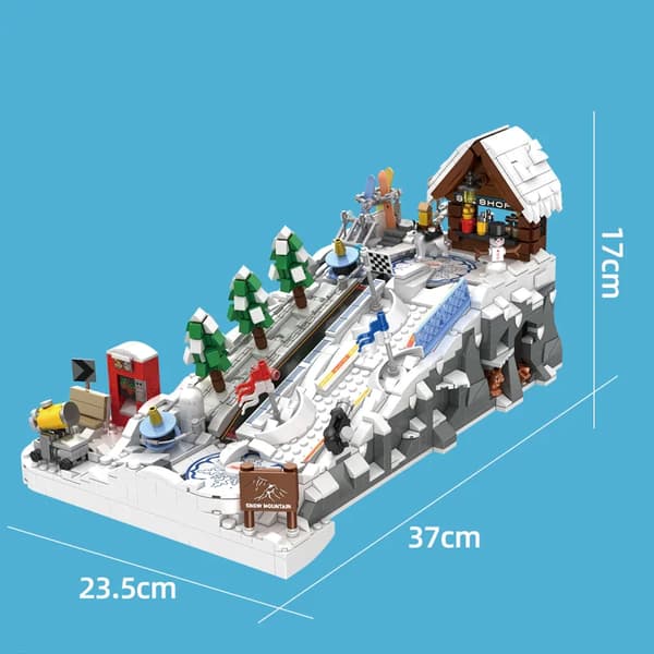 Ski Resort Byggesæt, 2200 dele, Kompatibelt med Store Mærker,med motor