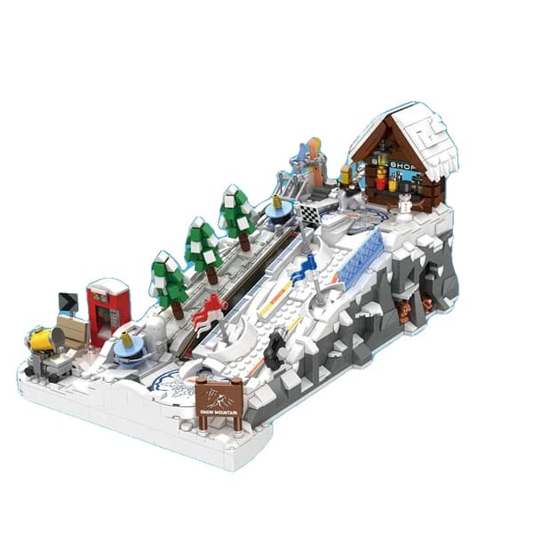 Ski Resort Byggesæt, 2200 dele, Kompatibelt med Store Mærker,med motor