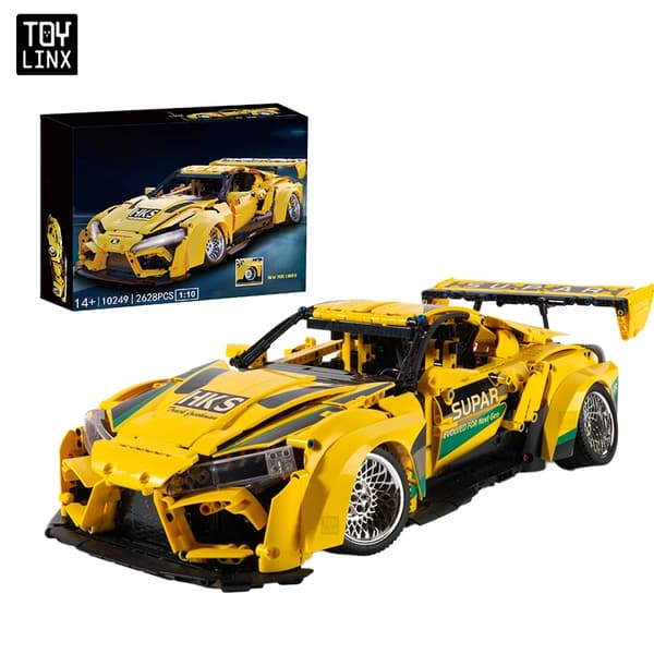 Teknisk Racing Sportsvogn Model, 2628 Byggesten, Lys Gul Farve,10249 2628STK