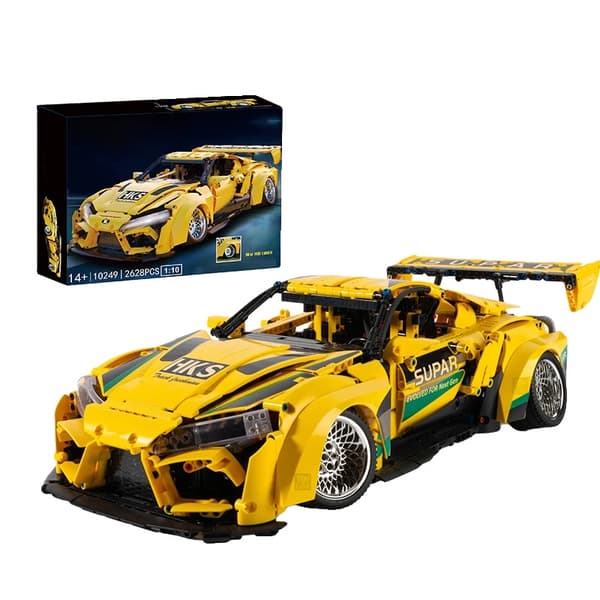 Teknisk Racing Sportsvogn Model, 2628 Byggesten, Lys Gul Farve,10249 2628STK