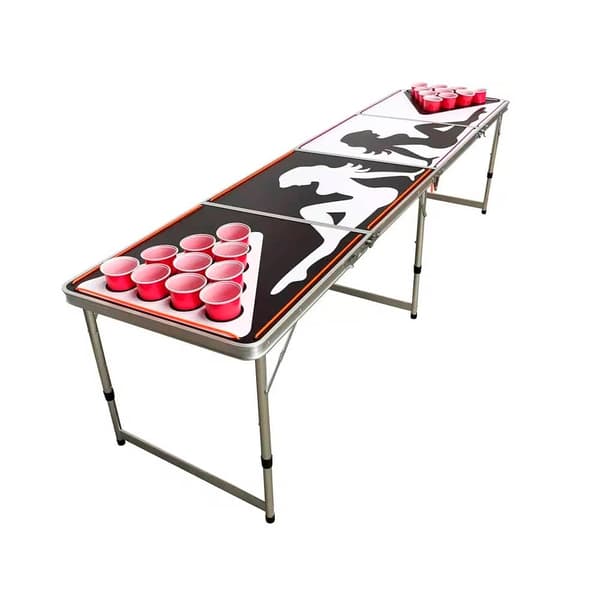Beer Pong Bord med ljus - muggar / bollar ingår (hopfällbart)