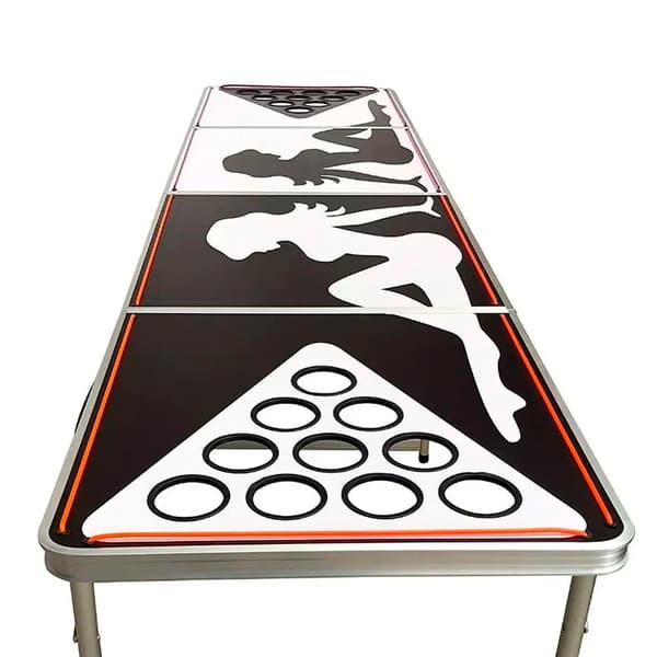 Beer Pong Bord med ljus - muggar / bollar ingår (hopfällbart)