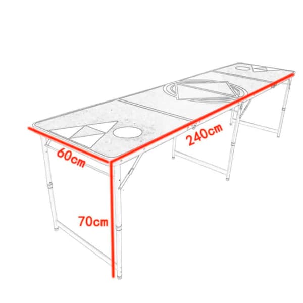 Beer Pong Bord med ljus - muggar / bollar ingår (hopfällbart)