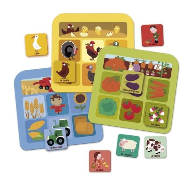 NATHAN - Loto de La Ferme - Pedagogiskt spel för barn från 3 år och uppåt